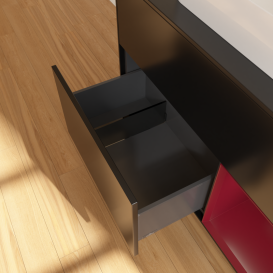 Тумба под раковину Villeroy & Boch Finion 100х50,1 см с подсветкой МДФ черный матовый лак/стекло черное матовое G372HBPD