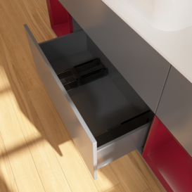 Тумба под раковину Villeroy & Boch Finion 160х50,1 см с подсветкой МДФ антрацит матовый лак/стекло белое матовое G741HBGK