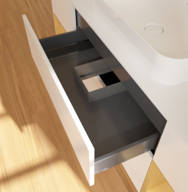 Тумба под раковину Villeroy & Boch Finion 160х50,1 см с подсветкой МДФ белый матовый лак/стекло белое матовое G741HFMT