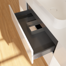 Тумба под раковину Villeroy & Boch Finion 160х50,1 см с подсветкой МДФ глянцевый белый лак/стекло белое матовое G741MTGF