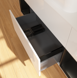 Тумба под раковину Villeroy & Boch Finion 160х50,1 см с подсветкой МДФ глянцевый белый лак/стекло белое матовое G741PDGF