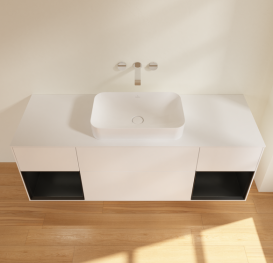 Тумба под раковину Villeroy & Boch Finion 160х50,1 см с подсветкой МДФ белый матовый лак/стекло белое матовое G741PDMT