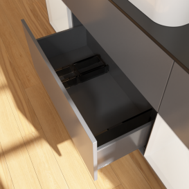 Тумба под раковину Villeroy & Boch Finion 160х50,1 см с подсветкой МДФ антрацит матовый лак/стекло черное матовое G742GFGK