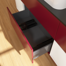 Тумба под раковину Villeroy & Boch Finion 160х50,1 см с подсветкой МДФ пион матовый лак/стекло черное матовое G742GFHB