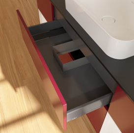 Тумба под раковину Villeroy & Boch Finion 160х50,1 см с подсветкой МДФ пион матовый лак/стекло черное матовое G742GFHB