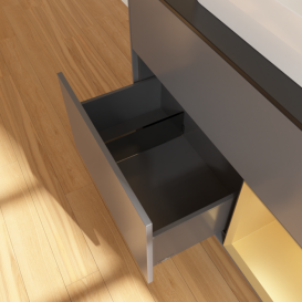 Тумба под раковину Villeroy & Boch Finion 100х50,1 см с подсветкой МДФ антрацит матовый лак/стекло черное матовое G372HFGK