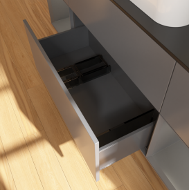 Тумба под раковину Villeroy & Boch Finion 160х50,1 см с подсветкой МДФ антрацит матовый лак/стекло черное матовое G742GKGK