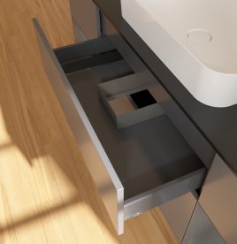 Тумба под раковину Villeroy & Boch Finion 160х50,1 см с подсветкой МДФ антрацит матовый лак/стекло черное матовое G742GKGK