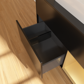 Тумба под раковину Villeroy & Boch Finion 100х50,1 см с подсветкой МДФ черный матовый лак/стекло черное матовое G372HFPD