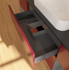 Тумба под раковину Villeroy & Boch Finion 160х50,1 см с подсветкой МДФ пион матовый лак/стекло черное матовое G742GKHB