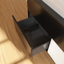 Тумба под раковину Villeroy & Boch Finion 100х50,1 см с подсветкой МДФ черный матовый лак/стекло черное матовое G372MTPD