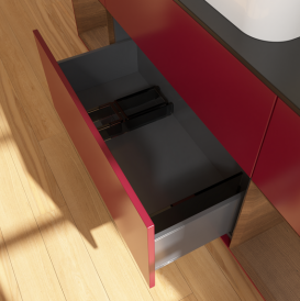 Тумба под раковину Villeroy & Boch Finion 160х50,1 см с подсветкой МДФ пион матовый лак/стекло черное матовое G742GNHB