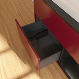 Тумба под раковину Villeroy & Boch Finion 100х50,1 см с подсветкой МДФ пион матовый лак/стекло черное матовое G372PDHB