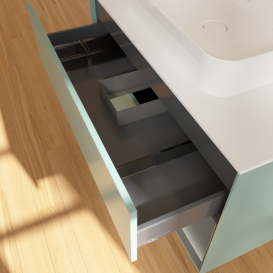 Тумба под раковину Villeroy & Boch Finion 100х50,1 см с подсветкой МДФ оливковый матовый лак/стекло белое матовое G371GKGM