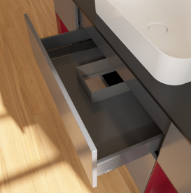 Тумба под раковину Villeroy & Boch Finion 160х50,1 см с подсветкой МДФ антрацит матовый лак/стекло черное матовое G742HBGK