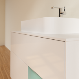 Тумба под раковину Villeroy & Boch Finion 100х50,1 см с подсветкой МДФ глянцевый белый лак/стекло белое матовое G371GMGF