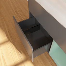 Тумба под раковину Villeroy & Boch Finion 100х50,1 см с подсветкой МДФ антрацит матовый лак/стекло белое матовое G371GMGK