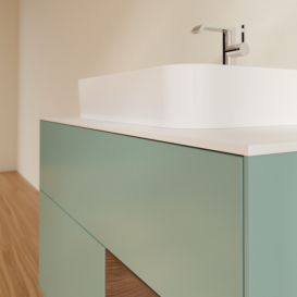 Тумба под раковину Villeroy & Boch Finion 100х50,1 см с подсветкой МДФ оливковый матовый лак/стекло белое матовое G371GNGM