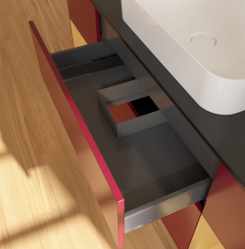 Тумба под раковину Villeroy & Boch Finion 160х50,1 см с подсветкой МДФ пион матовый лак/стекло черное матовое G742HFHB