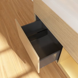 Тумба под раковину Villeroy & Boch Finion 100х50,1 см с подсветкой МДФ шпон дуба/стекло белое матовое G371HFPC