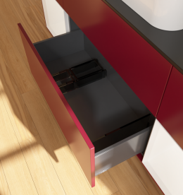 Тумба под раковину Villeroy & Boch Finion 160х50,1 см с подсветкой МДФ пион матовый лак/стекло черное матовое G742MTHB