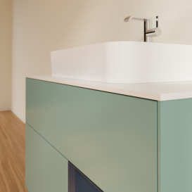 Тумба под раковину Villeroy & Boch Finion 100х50,1 см с подсветкой МДФ оливковый матовый лак/стекло белое матовое G371HGGM