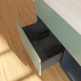 Тумба под раковину Villeroy & Boch Finion 100х50,1 см с подсветкой МДФ оливковый матовый лак/стекло белое матовое G371HGGM