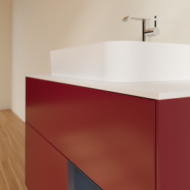 Тумба под раковину Villeroy & Boch Finion 100х50,1 см с подсветкой МДФ пион матовый лак/стекло белое матовое G371HGHB