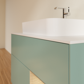 Тумба под раковину Villeroy & Boch Finion 100х50,1 см с подсветкой МДФ оливковый матовый лак/стекло белое матовое G371PCGM