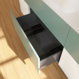 Тумба под раковину Villeroy & Boch Finion 160х50,1 см с подсветкой МДФ оливковый матовый лак/стекло белое матовое G741GFGM