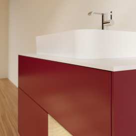 Тумба под раковину Villeroy & Boch Finion 100х50,1 см с подсветкой МДФ пион матовый лак/стекло белое матовое G371PCHB