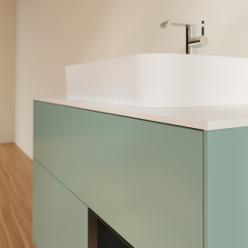 Тумба под раковину Villeroy & Boch Finion 100х50,1 см с подсветкой МДФ оливковый матовый лак/стекло белое матовое G371PDGM