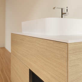 Тумба под раковину Villeroy & Boch Finion 100х50,1 см с подсветкой МДФ шпон дуба/стекло белое матовое G371PDPC