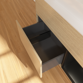 Тумба под раковину Villeroy & Boch Finion 100х50,1 см с подсветкой МДФ шпон дуба/стекло белое матовое G371PDPC