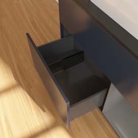 Тумба под раковину Villeroy & Boch Finion 100х50,1 см с подсветкой МДФ темно-синий матовый лак/стекло черное матовое G372GKHG