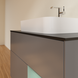 Тумба под раковину Villeroy & Boch Finion 100х50,1 см с подсветкой МДФ антрацит матовый лак/стекло черное матовое G372GMGK