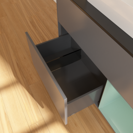 Тумба под раковину Villeroy & Boch Finion 100х50,1 см с подсветкой МДФ антрацит матовый лак/стекло черное матовое G372GMGK