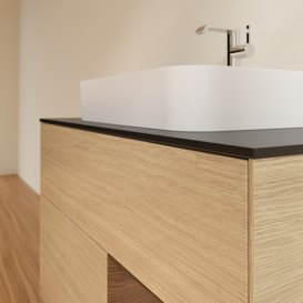 Тумба под раковину Villeroy & Boch Finion 100х50,1 см с подсветкой МДФ шпон дуба/стекло черное матовое G372GNPC