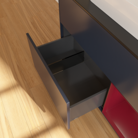 Тумба под раковину Villeroy & Boch Finion 100х50,1 см с подсветкой МДФ темно-синий матовый лак/стекло черное матовое G372HBHG