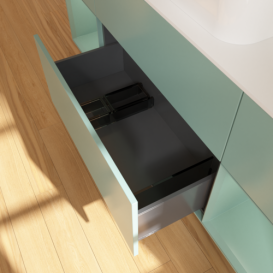 Тумба под раковину Villeroy & Boch Finion 160х50,1 см с подсветкой МДФ оливковый матовый лак/стекло белое матовое G741GMGM