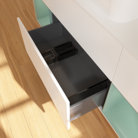 Тумба под раковину Villeroy & Boch Finion 160х50,1 см с подсветкой МДФ белый матовый лак/стекло белое матовое G741GMMT