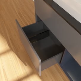 Тумба под раковину Villeroy & Boch Finion 100х50,1 см с подсветкой МДФ антрацит матовый лак/стекло черное матовое G372HGGK