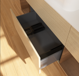 Тумба под раковину Villeroy & Boch Finion 160х50,1 см с подсветкой МДФ шпон дуба/стекло белое матовое G741GNPC