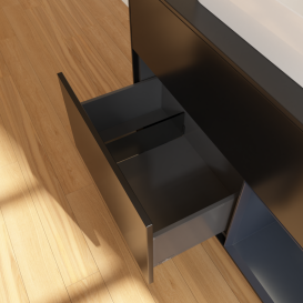 Тумба под раковину Villeroy & Boch Finion 100х50,1 см с подсветкой МДФ черный матовый лак/стекло черное матовое G372HGPD