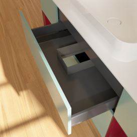 Тумба под раковину Villeroy & Boch Finion 160х50,1 см с подсветкой МДФ оливковый матовый лак/стекло белое матовое G741HBGM