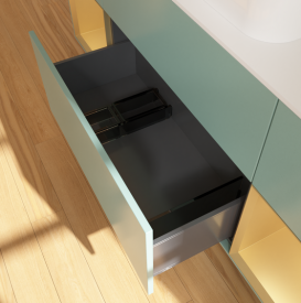 Тумба под раковину Villeroy & Boch Finion 160х50,1 см с подсветкой МДФ оливковый матовый лак/стекло белое матовое G741HFGM