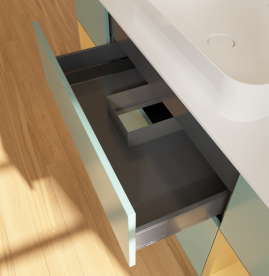 Тумба под раковину Villeroy & Boch Finion 160х50,1 см с подсветкой МДФ оливковый матовый лак/стекло белое матовое G741HFGM