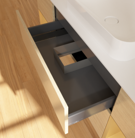 Тумба под раковину Villeroy & Boch Finion 160х50,1 см с подсветкой МДФ шпон дуба/стекло белое матовое G741HFPC