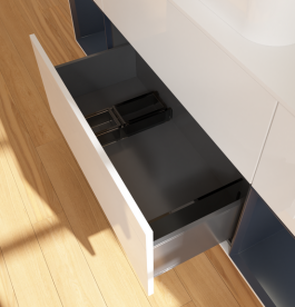 Тумба под раковину Villeroy & Boch Finion 160х50,1 см с подсветкой МДФ глянцевый белый лак/стекло белое матовое G741HGGF