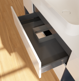 Тумба под раковину Villeroy & Boch Finion 160х50,1 см с подсветкой МДФ глянцевый белый лак/стекло белое матовое G741HGGF